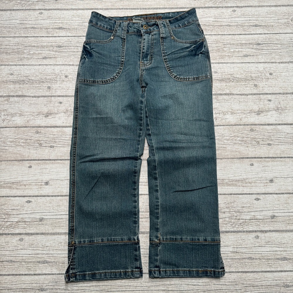 Y2K Roadrunner Jeans Women's 6 Blue Denim Cropped Mid Rise Relaxed Capri Stretch